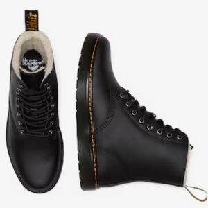 Dr Martens Zavala Faux Fur Fleece Lined Boot Black Leather Unisex: W10 M9 NWT
